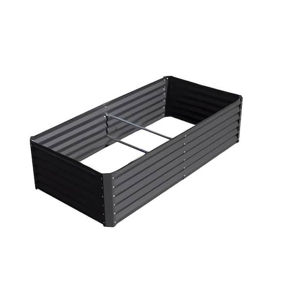 Unbranded 8 ft. x 4 ft. x 1.5 ft. Metal Rectangular Galvanized Raised Garden Bed in Gray