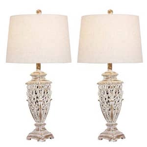 Antique Brass & White Martin Richard W-1580 Table Lamp Antique Brass & White Martin Richard W-1580 Table Lamp