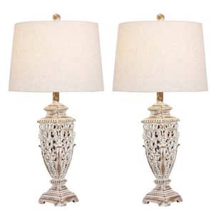Martin Richard 28 in. Antique White Table Lamp (2-Pack)