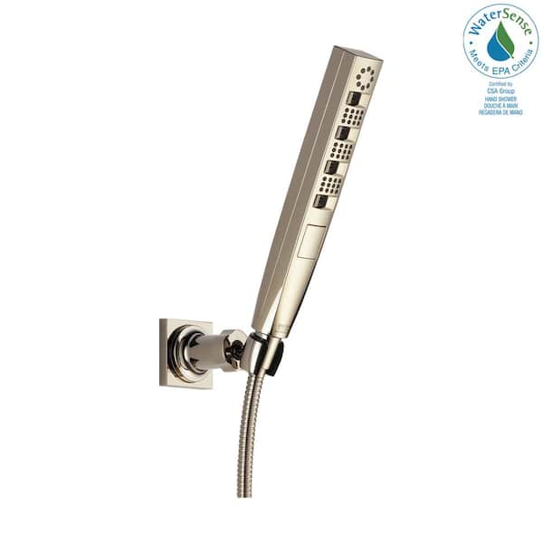 Zura 5-Spray 1.3 in. Single Wall Mount Handheld H2Okinetic Shower Head in Matte Black