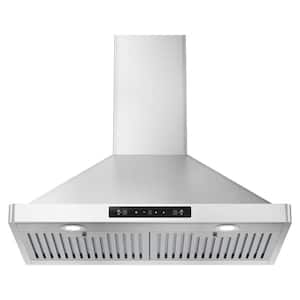 30 in. Wall Mount Range Hood in Stainless Steel with LED Screen Finger Touch Control