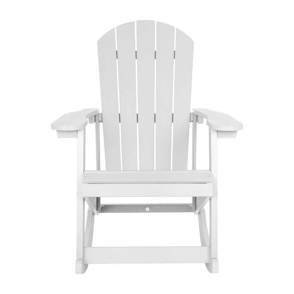 White Poly Lumber Classic Adirondack Rocking Chair