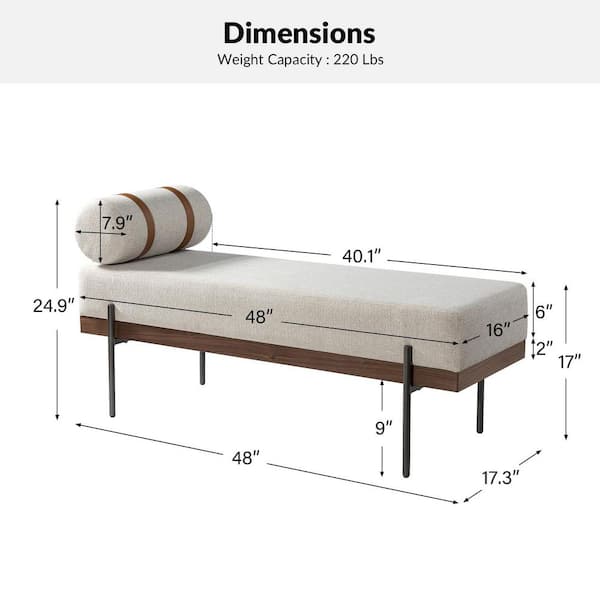 ランキングや新製品 JAYDEN CREATION Cayetano Beige Upholstered Bedroom Bench パーツ