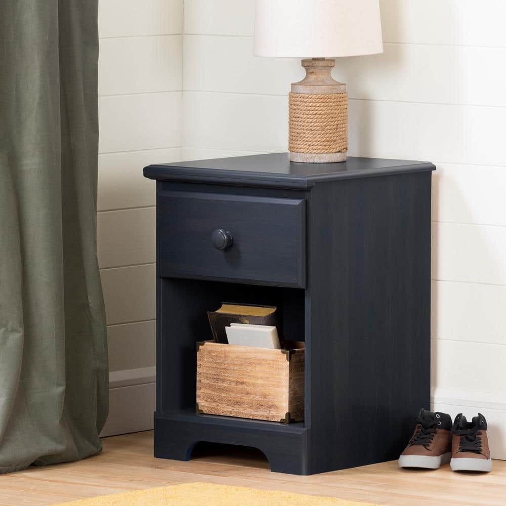 Country Charm Blueberry Kids' Nightstand with Wooden Knobs