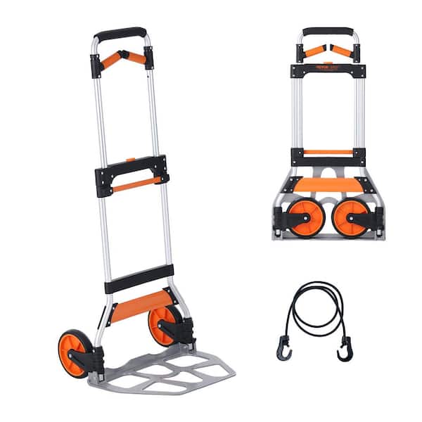 Folding Hand Truck, 309 lbs. Load Capacity, Aluminum Portable Cart, Convertible Hand Truck and Dolly