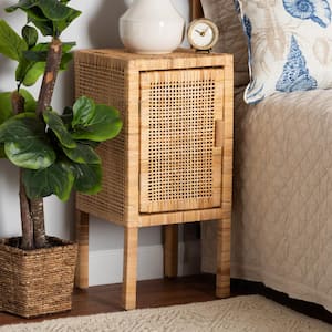 Vivan Natural Rattan Nightstand 29.5 in. H x 13.8 in. W x 13 in. D