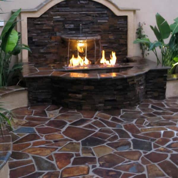 Southwest Boulder & Stone 12 in. x 12 in. x 2 in. 30 sq. ft. Autumn Flame Natural Flagstone for Landscape Gardens and Pathways