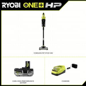 ONE+ HP 18V Brushless Cordless Pet Stick Vacuum Cleaner Kit with 4.0 Ah HIGH PERFORMANCE Battery and Charger