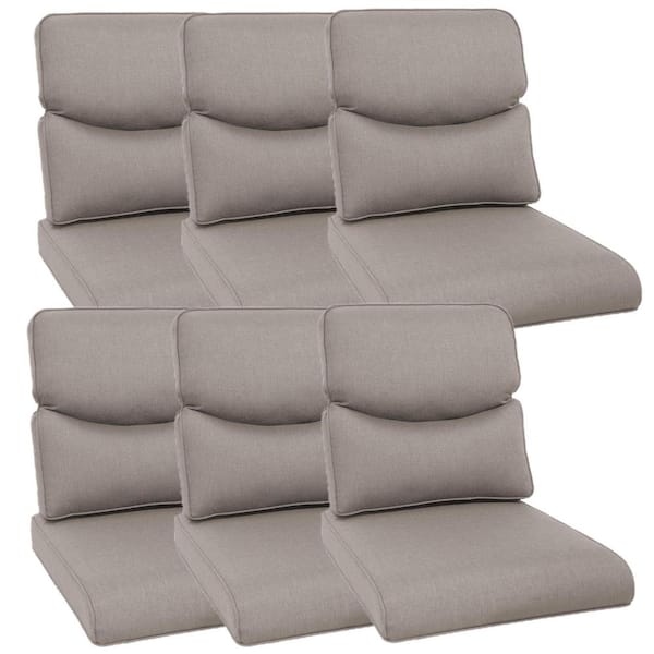 Gymojoy 22 in. x 25 in. 12-Piece Deep Seating Outdoor Lounge Chair Replacement Cushion and Back Pillow in Gray