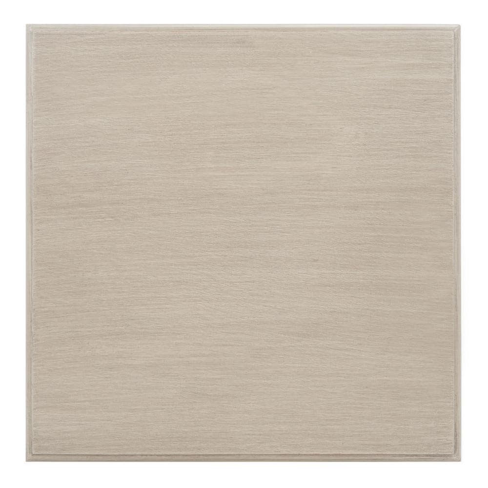Elegant Greige 21" Square Wood & Metal Accent Table