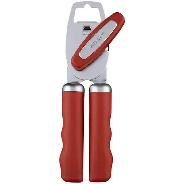 Manual Can Opener with Bottle Opener Rust Resistant Stainless Steel Soft Grip Handles Smooth Turn Handle Kitchen Tool