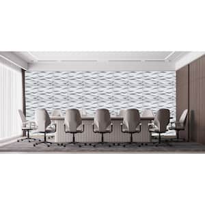 Falkirk Ross 2/25 in. x 19.7 in. x 19.7 in. White PVC Waves 3D Decorative Wall Panel 10-Pack