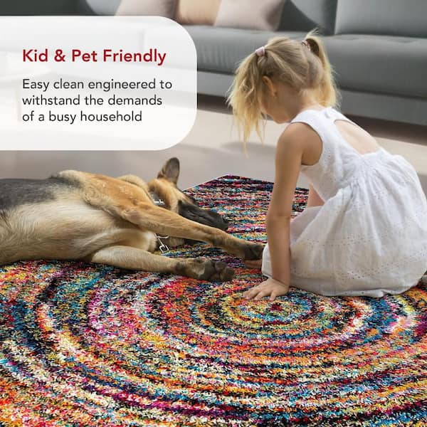 nuLOOM Ardelle Swirl Shag Multi 5 ft. x 8 ft. Area Rug OZXL03A-508