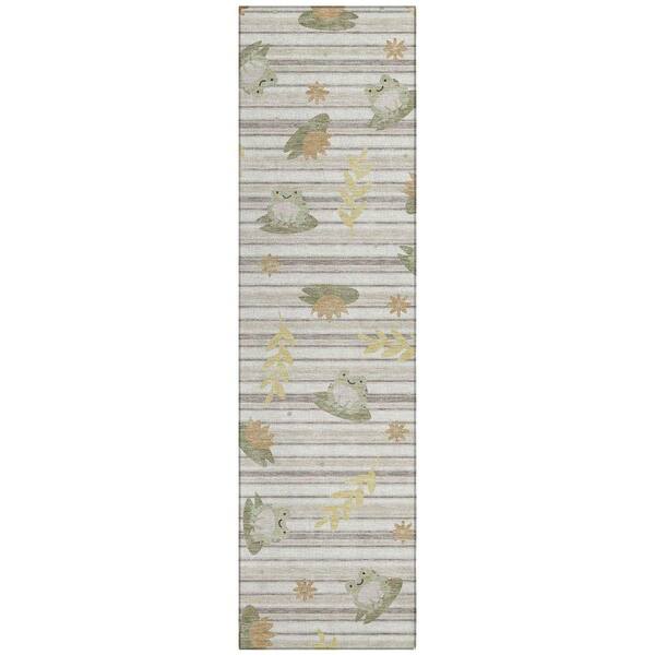 Chantille Machine Washable Indoor/Outdoor Abstract ACN2795 Ivory 2 ft. x 7 ft. Runner Rug