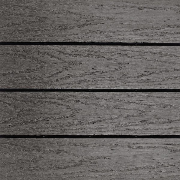 NewTechWood UltraShield Naturale 1 ft. x 1 ft. Quick Deck Outdoor Composite Deck Tile Sample in Argentinian Silver Gray