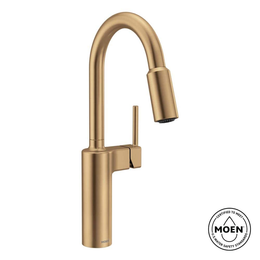 MOEN Inara Bronzed Gold 16.95 in. H Pull Down Kitchen Sprayer