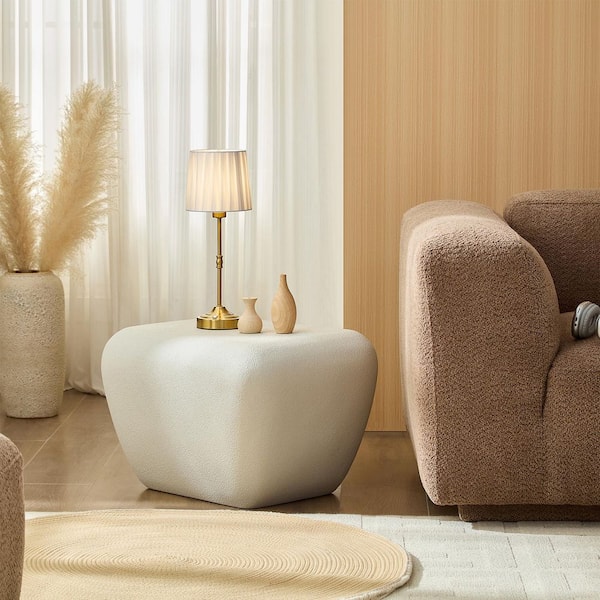 Rubelyn 21.85 in. W Light Gray Rectangle Glass Fibre Coffee Table