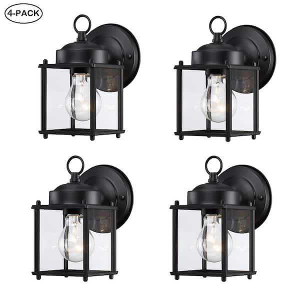 Hukoro Rom 8.in.1-Light Outdoor Wall Light with Matte Black and Clear ...