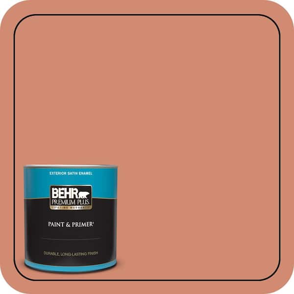 BEHR PREMIUM PLUS 1 qt. #M190-5 Fireplace Glow Satin Enamel Exterior Paint & Primer