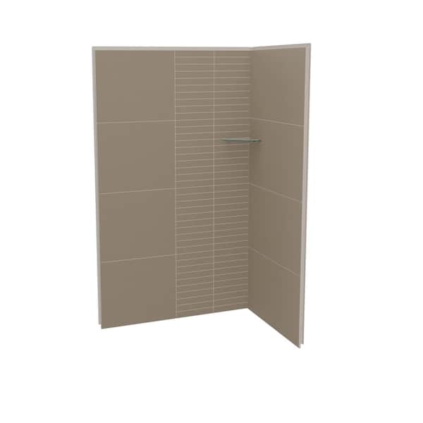 Utile 48 in. W x 36 in. D x 80 in. H Composite Direct-to-Stud Two-Piece Corner Shower Wall Kit in Erosion Taupe