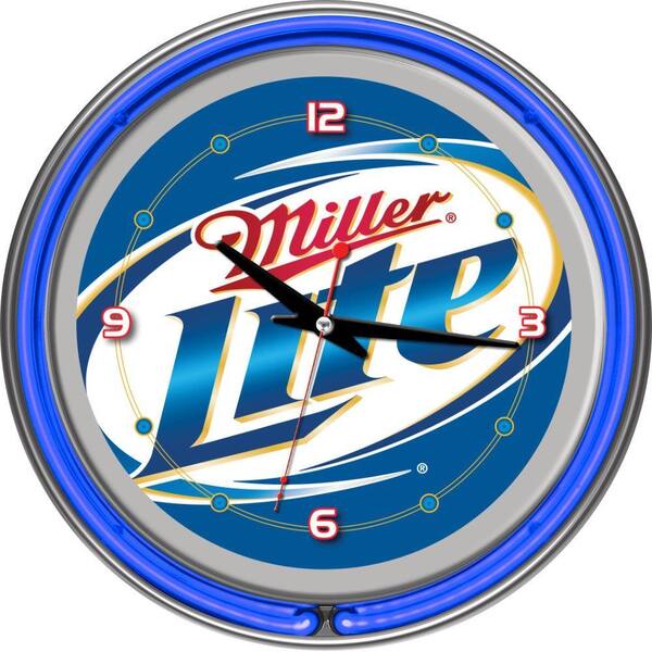 Trademark Global 14 in. Miller Lite Neon Wall Clock