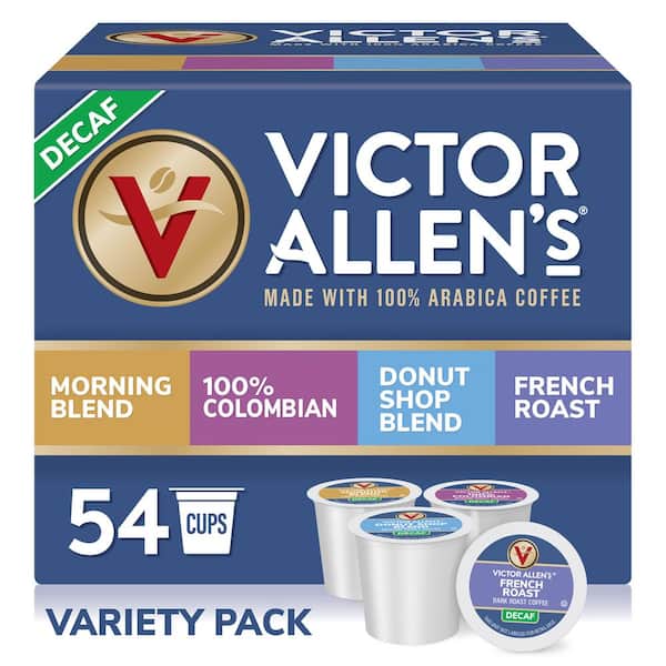Victor Allen's Decaf Coffee Variety Pack Assorted Roast Single Serve Coffee Pods for Keurig K-Cup Brewers (54 Count)