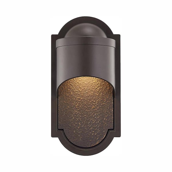 Home Decorators Collection Dark Sky 1-Light Bronze Outdoor Integrated LED Wall Lantern Sconce