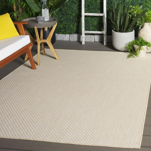 Terrace Beige/Ivory 8 ft. x 10 ft. Diamond Geometric Indoor/Outdoor Area Rug