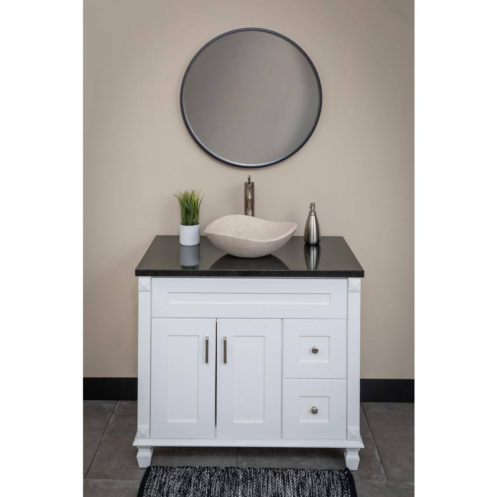 Eden Beige Stone Curved Rim Bathroom Sink