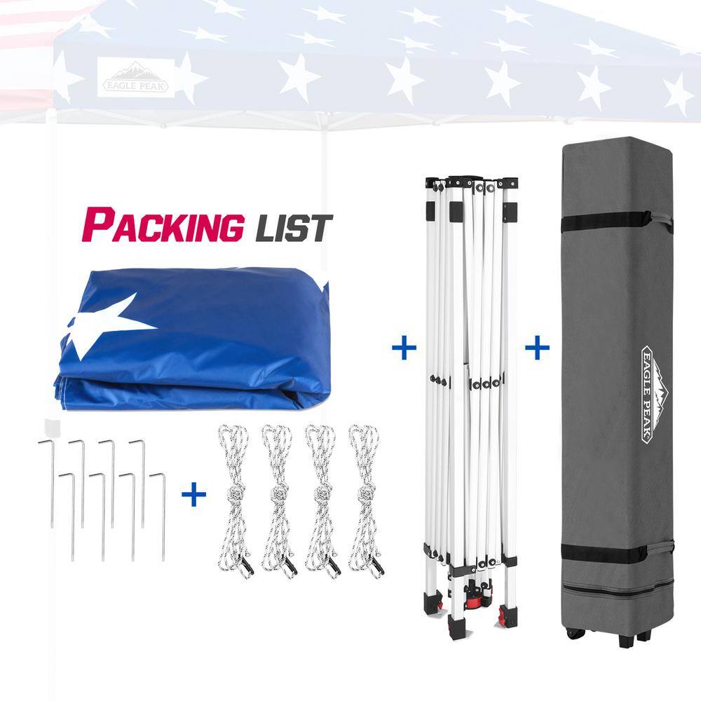 American Flag 10x10 ft Pop-Up Canopy Tent with Mesh Walls