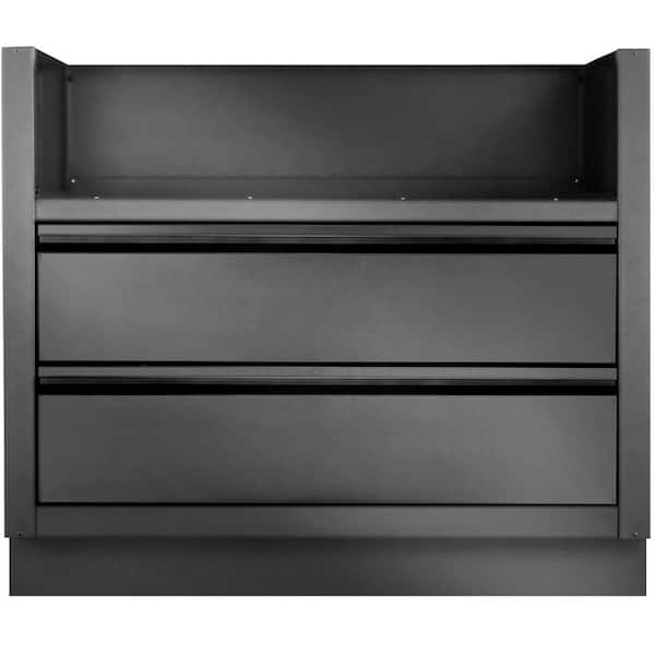 OASIS 40.75 in. Matte Black 2-Drawer Under Grill Cabinet for Built-in 700 Series 38