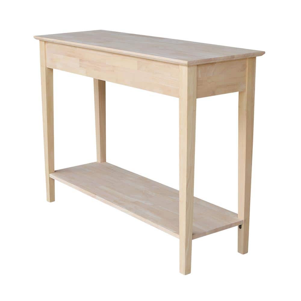 Spencer White Wood Sofa Console Table with Storage