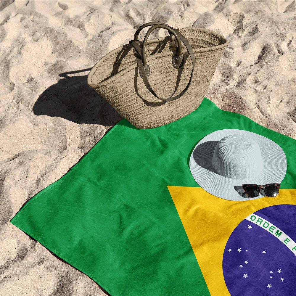 Brazil Flag Cotton/Polyester Blend Beach Towel 30x60 inches price history on PriceWatchPro