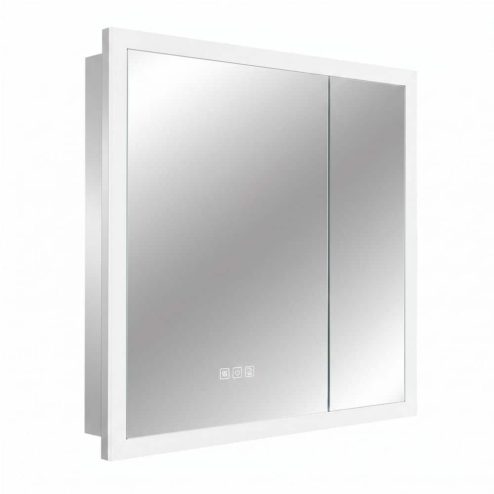 30 in. W x 32 in. H Rectangular Aluminum Medicine Cabinet with Mirror and LED price history on PriceWatchPro