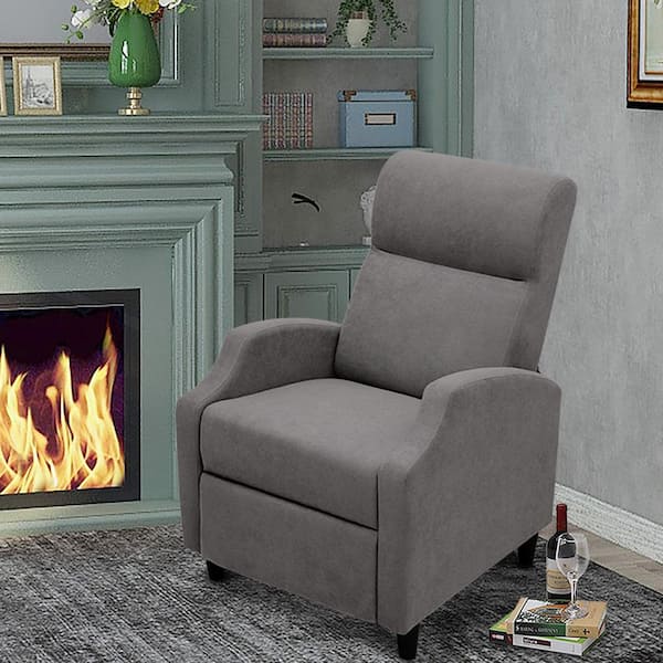 26 in. Width Big and Tall Charcoal Gray Chenille 3 Position Recliner