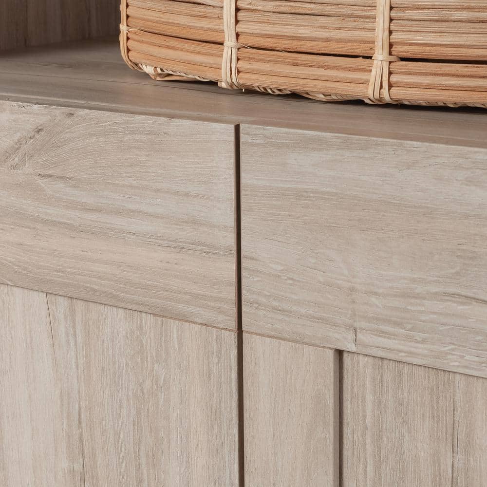 Chalk Oak 72" Adjustable 5-Shelf Bookcase with Doors