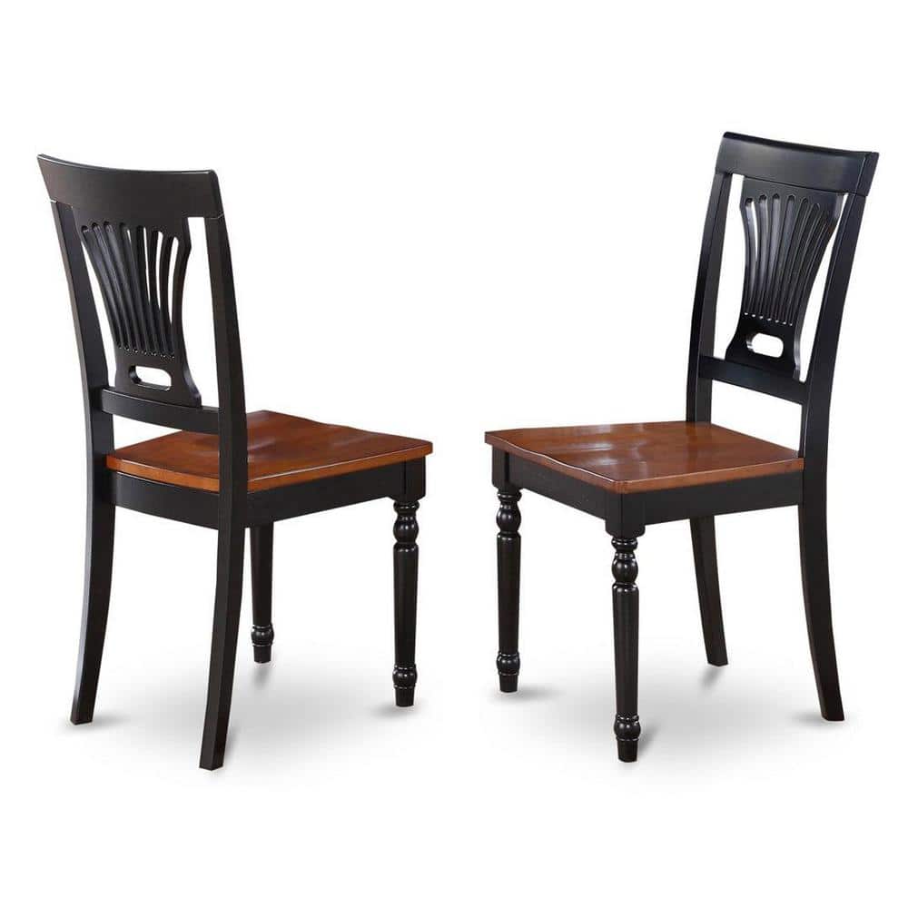 Cherry and Black Oval Wood Dining Set with 6 High Back Chairs