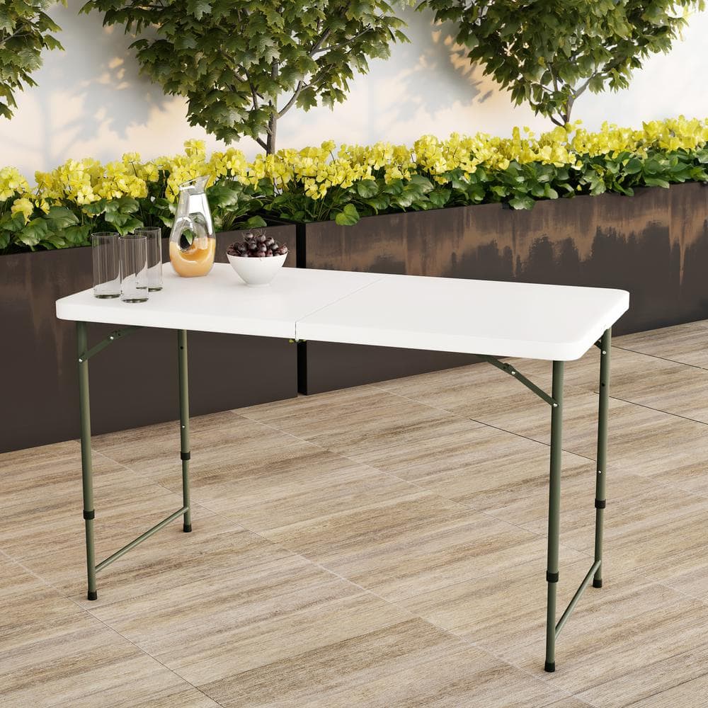 Lavish Home 4 ft. Adjustable Folding Utility Table with 2-Height Settings