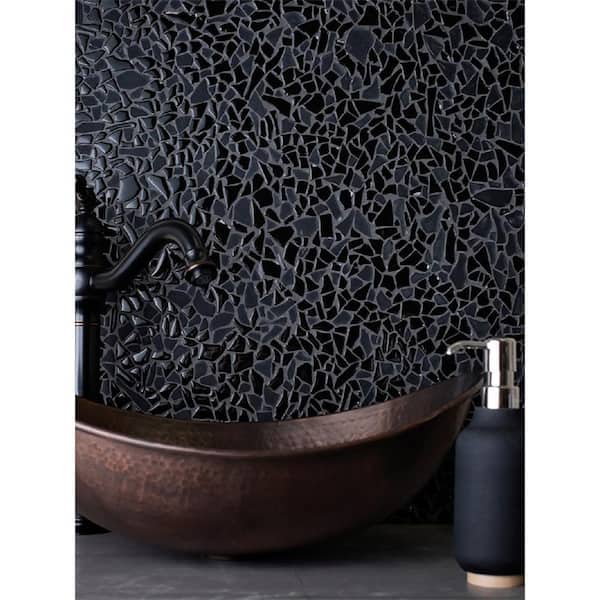 Apollo Tile (Sample) Bijou Gray 4-in x 4-in Honed Glass Pebble Mosaic Floor and Wall Tile