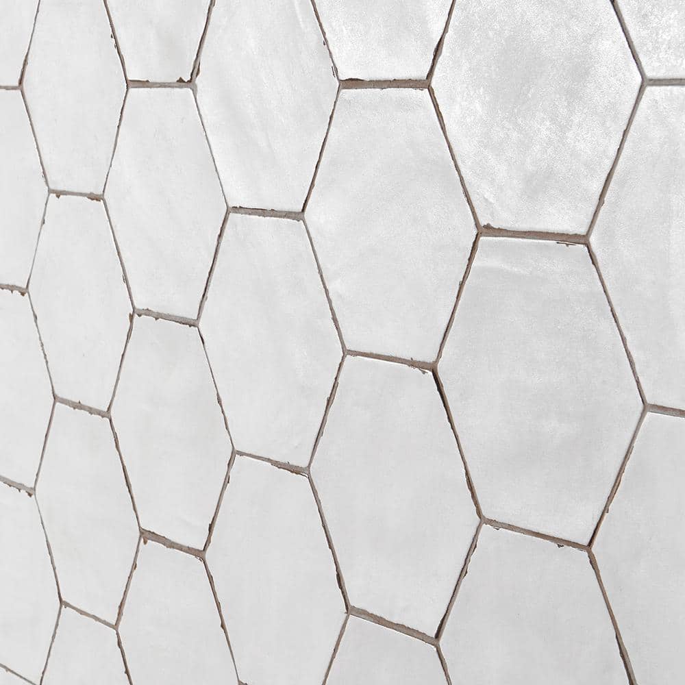 White Matte Porcelain Hexagon Tile for Indoor/Outdoor Use