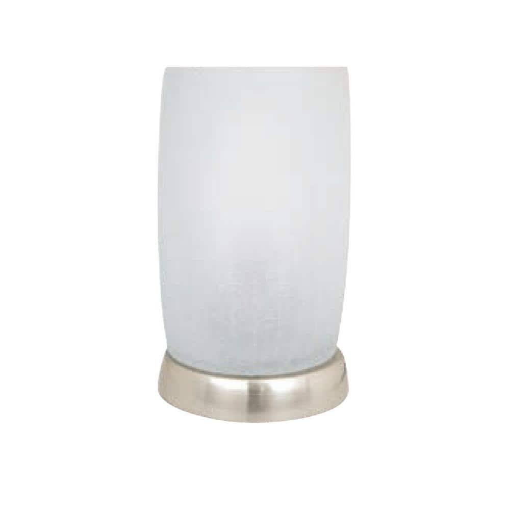 Hampton Bay 8 in. Uplight Accent Brushed Nickel Table Lamp with Glass Shade