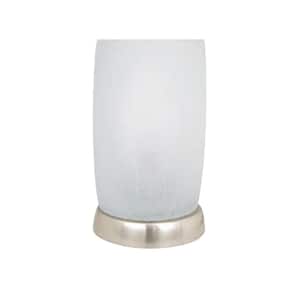 8 in. Uplight Accent Brushed Nickel Table Lamp with Glass Shade