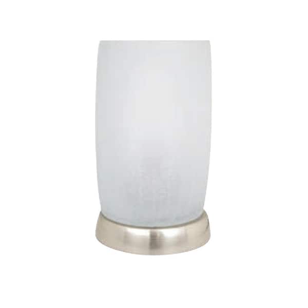 Hampton Bay 8 in. Uplight Accent Brushed Nickel Table Lamp with Glass Shade