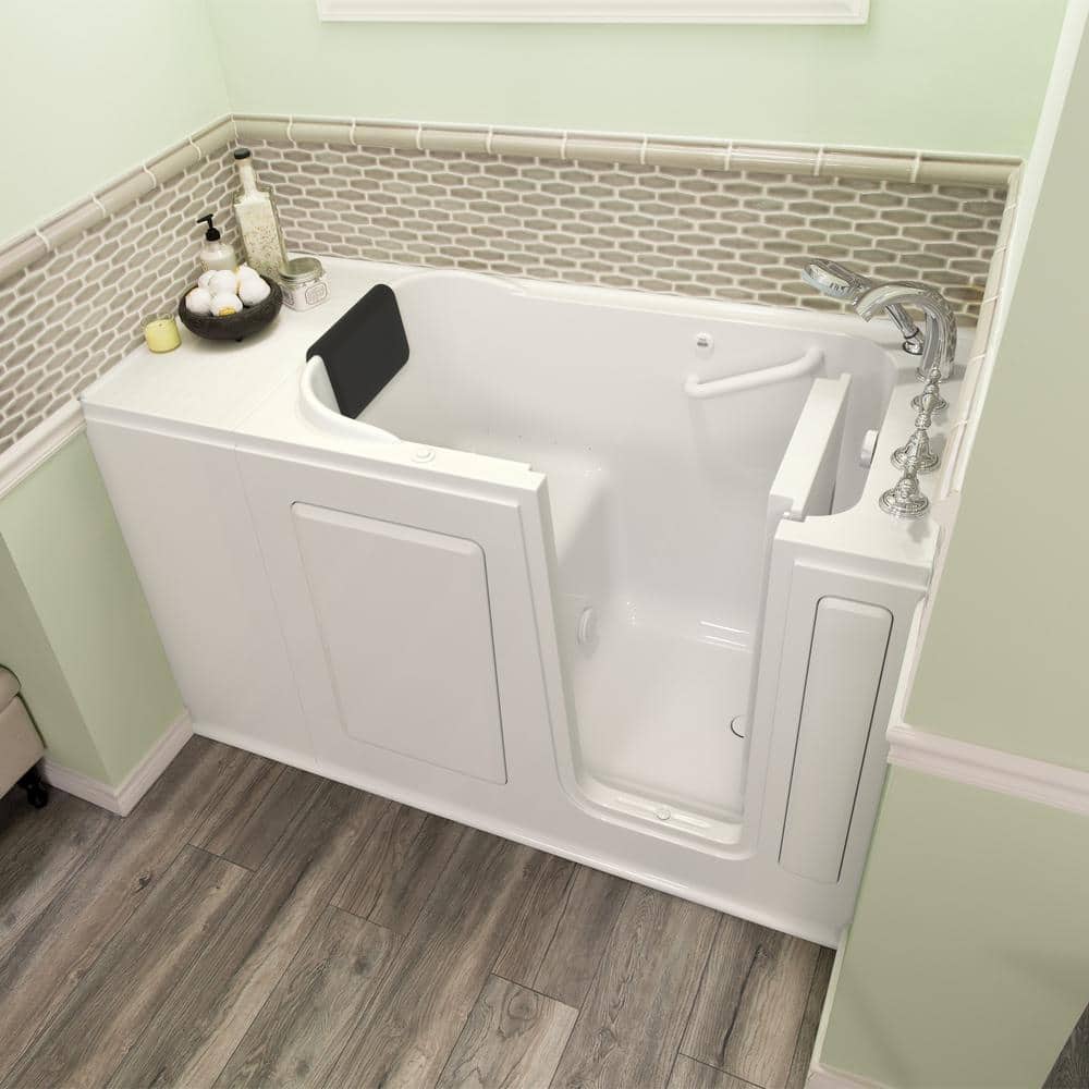 48'' White Fiberglass Walk-In Air Bath with Chrome Faucet