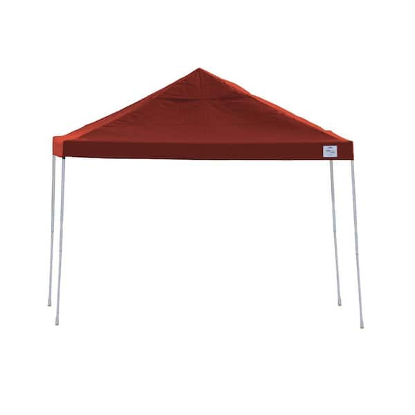 ShelterLogic 12 ft. W x 12 ft. D Pro Series Straight-Leg Pop-Up Canopy in Red with Steel Frame and Waterproof Lining