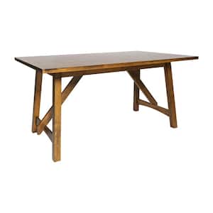 Traditional Light Cappuccino Wood 36 in. 4 Legs Dining Table Seats 6