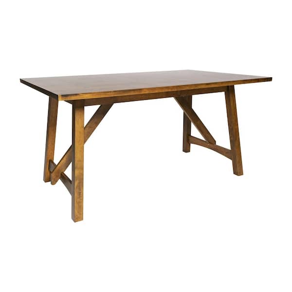 TAYLOR + LOGAN Light Cappuccino Wood 36.0 in. 4 Legs Dining Table Seats 6