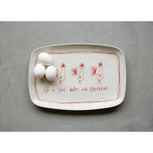 "Life is Just Better with Chickens" Stoneware Platter