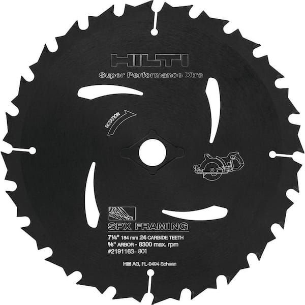 Hilti SPX 7-1/4 in. 24-Teeth Wood Framing Carbide Tipped Circular Saw Blade for (5-pieces)