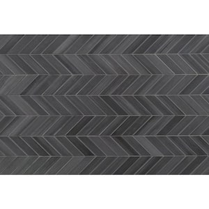 Water Color Graphite 12 in. x 15 in. x 10mm Matte Porcelain Mesh-Mounted Mosaic Tile (5 sq. ft. /Case)
